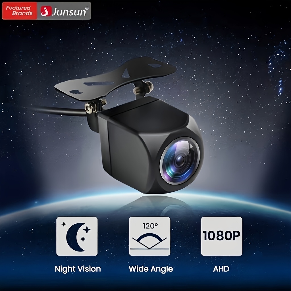 Image of Junsun 1080p Ahd Car Rear View Camera | 120° Wide-angle Universal Reverse Backup Parking Camera With Night Vision, Fit For Car Dvd Players