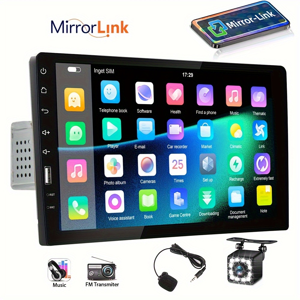 

1 Din 9- Car Mp5 Car 2.5d Hd 1080p Autoradio Fm Aux External +rear