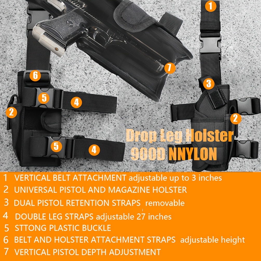 Drop Leg Holster for Pistol, Right Handed