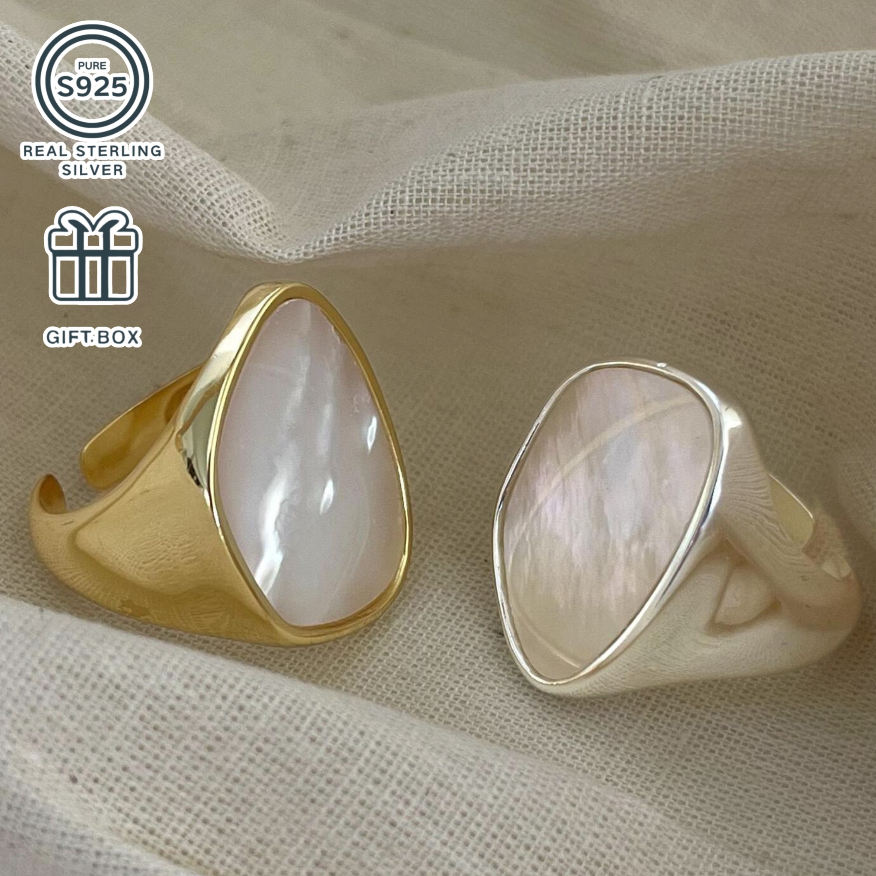 Adjustable S925 Silver Ring, 6.4g, Avant Garde Design