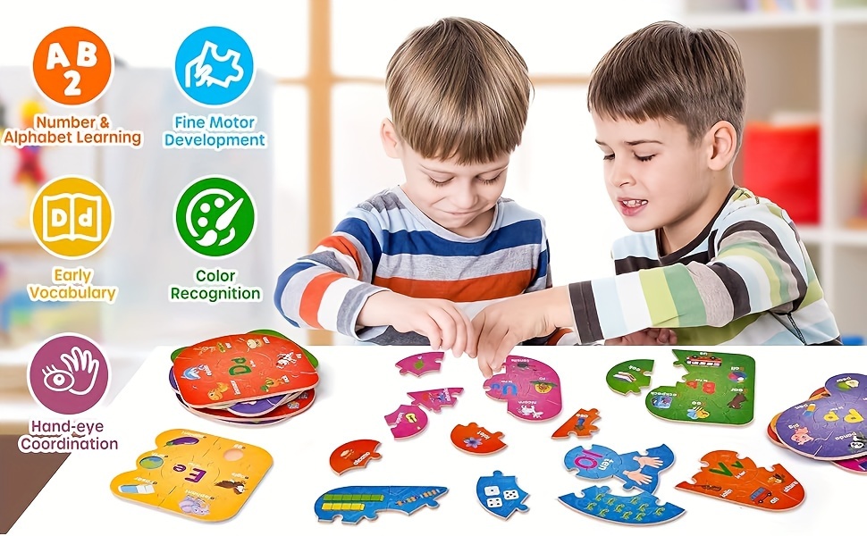 Number And Alphabet Puzzles For Kids Ages 3-5, ABC Learning For Toddlers Ages 3+, Preschool Activities Letter Puzzles Montessori Educational Toys Gifts For 4 5 6 7 8 Year Old Boys Girls