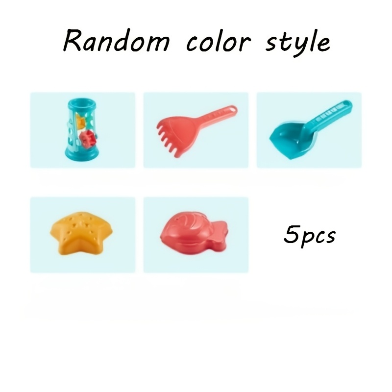 Kids Beach Toy Set/beach Hourglass Play Sand Toys 5pcs/beach Toys Baby Digging Sand And Snow Tools Sand Play Tool Set/random Colors