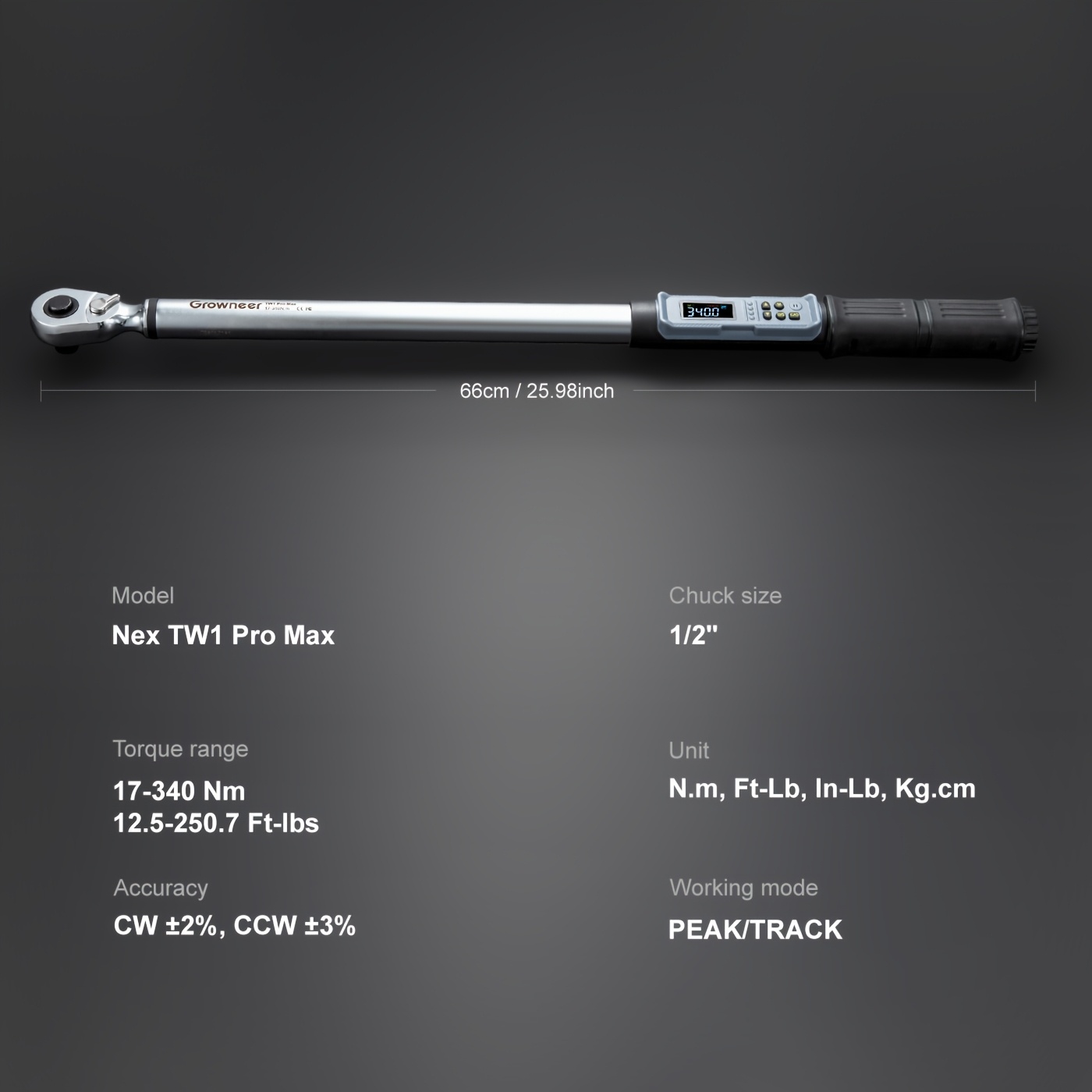 digital torque wrench 30 340 nm 1 4 3 8 1 2 drive - Temu