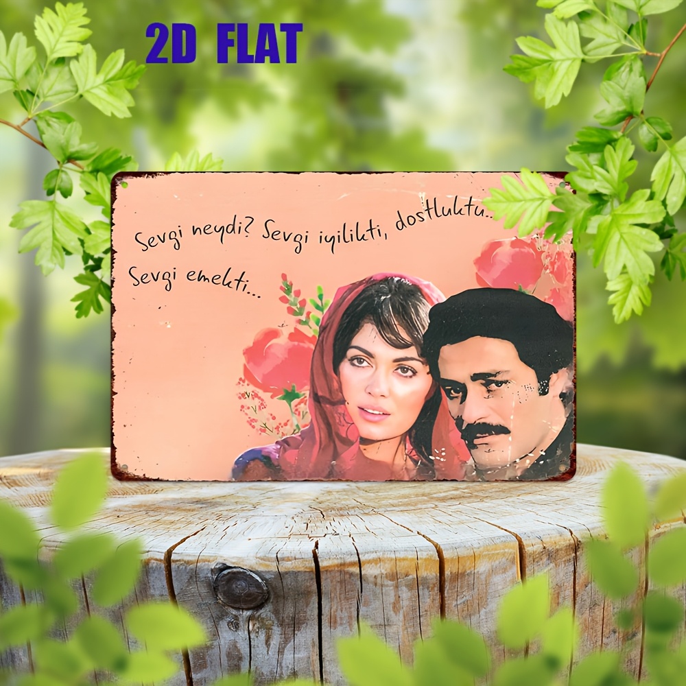 TEMU 2d Flat - 1pc Of 2d Flat Vintage Metal Aluminum Sign, Featuring Aluminum Artwork, Perfect For Vintage Wall Decoration, Garage Embellishment,