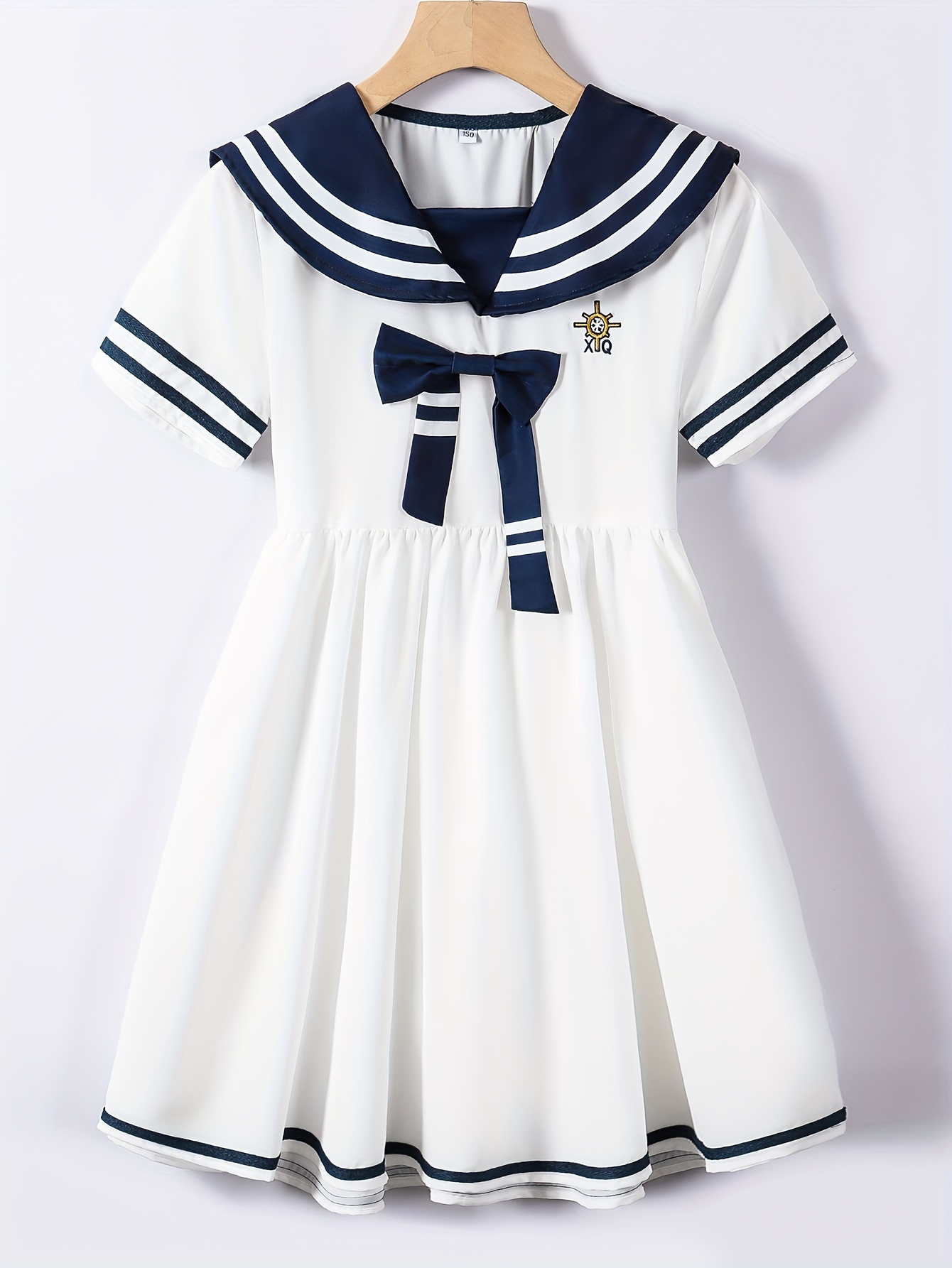 navy blue white sailor dress little girls summer school Temu Georgia