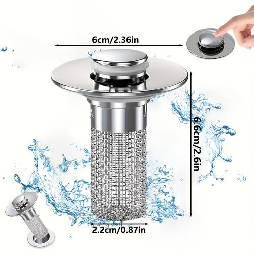 item picture stainless steel up sink drain filter with removable basket suitable for bathtub shower drain cover anti clog hair catcher on replacement stopper blockages without chemicals easy to clean