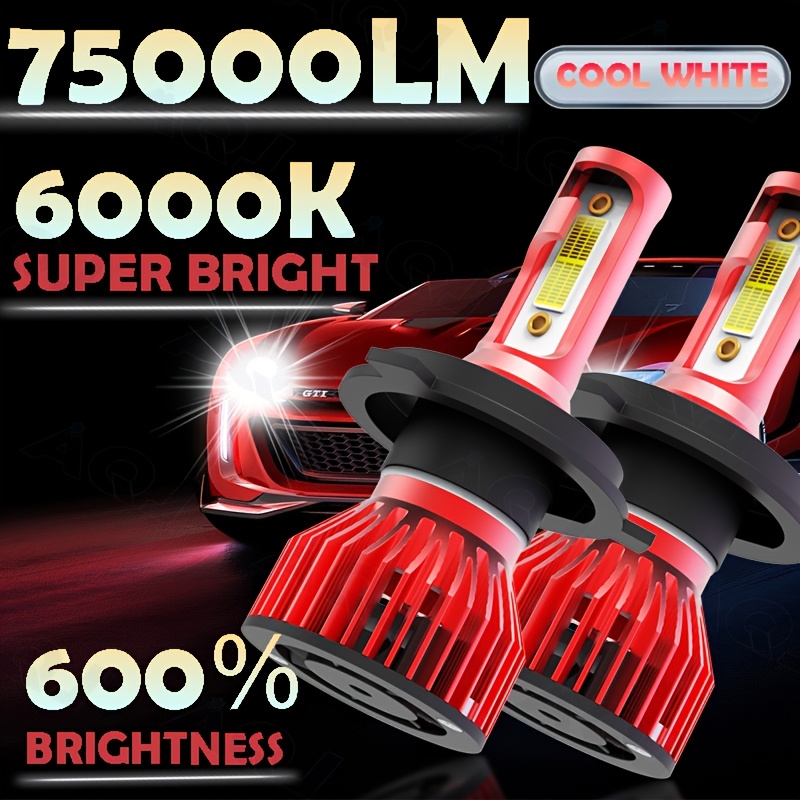 

Led Headlight Bulbs H4/h7/h11 - 9005/9006/9007/9008/9012, 120w, 75000lm, 6500k White Light, --bus, Beam, , Long Life