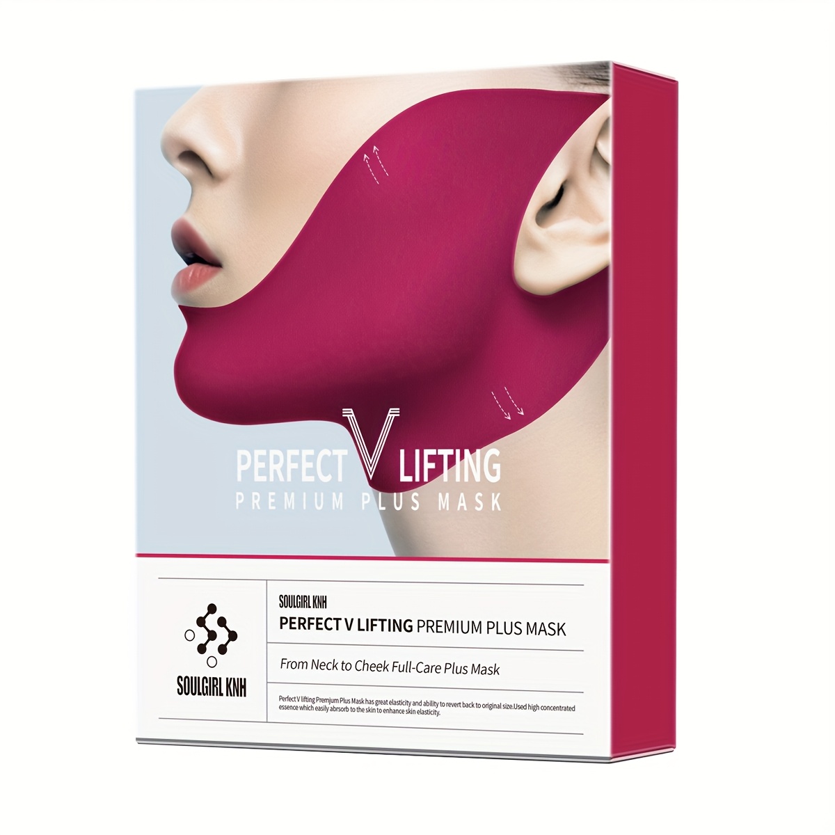 5pcs Of Peptide Firming And Lifting Masks Per Box, V-shaped Lifting Masks, Chin-lifting Masks, Double Chin Straps, Rich In Peptides, Collagen, Hydrating And Brightening Lifting Gel Patches