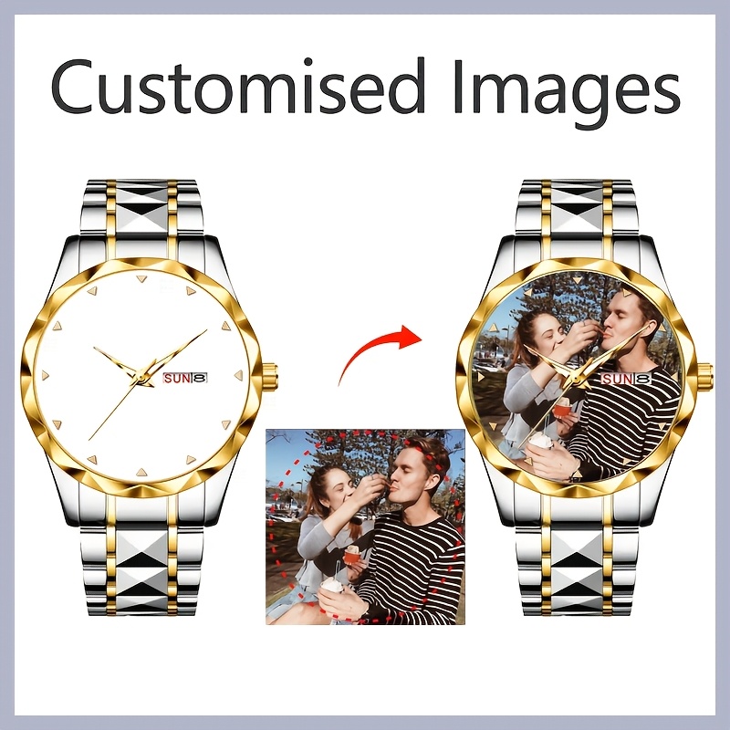 Personalized Photo/Text Watch with Customizable Dial for Men