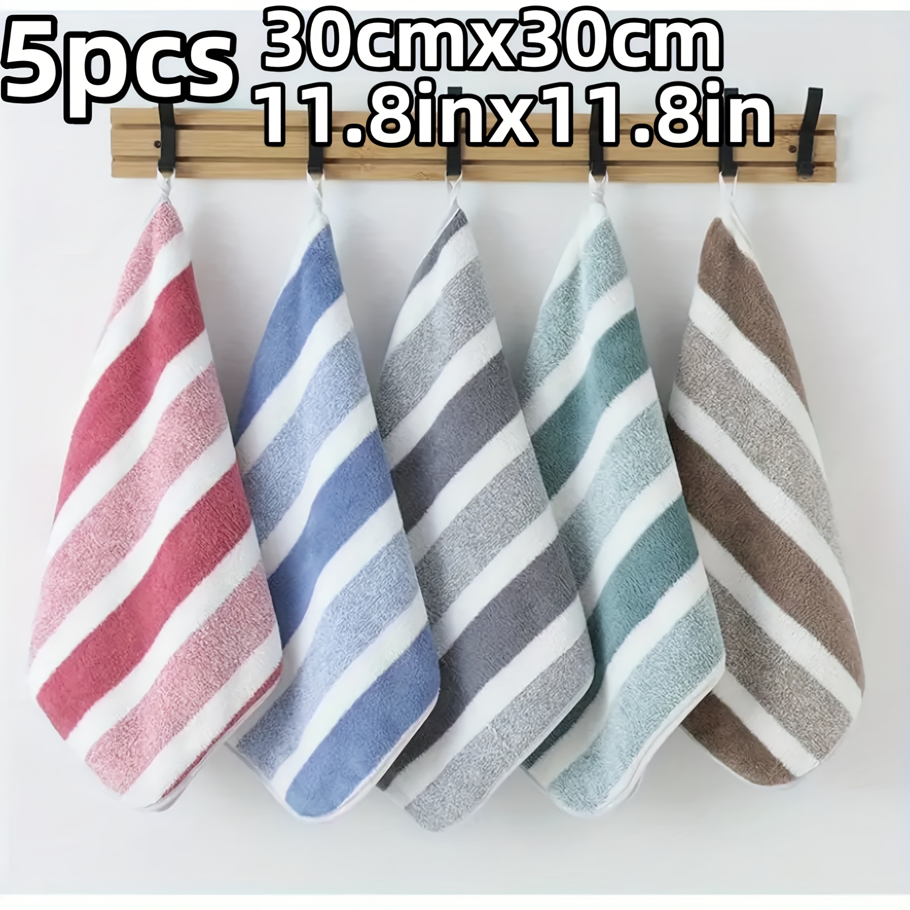 E-shop 5er-Set , 30 cm x 30 cm / 11,8" x 11,8", Sortiertes Mischset, Kleines Handtuchset, Mikrofaser-Fingerspitzenhandtuch, , Super saugfähig, Weich,