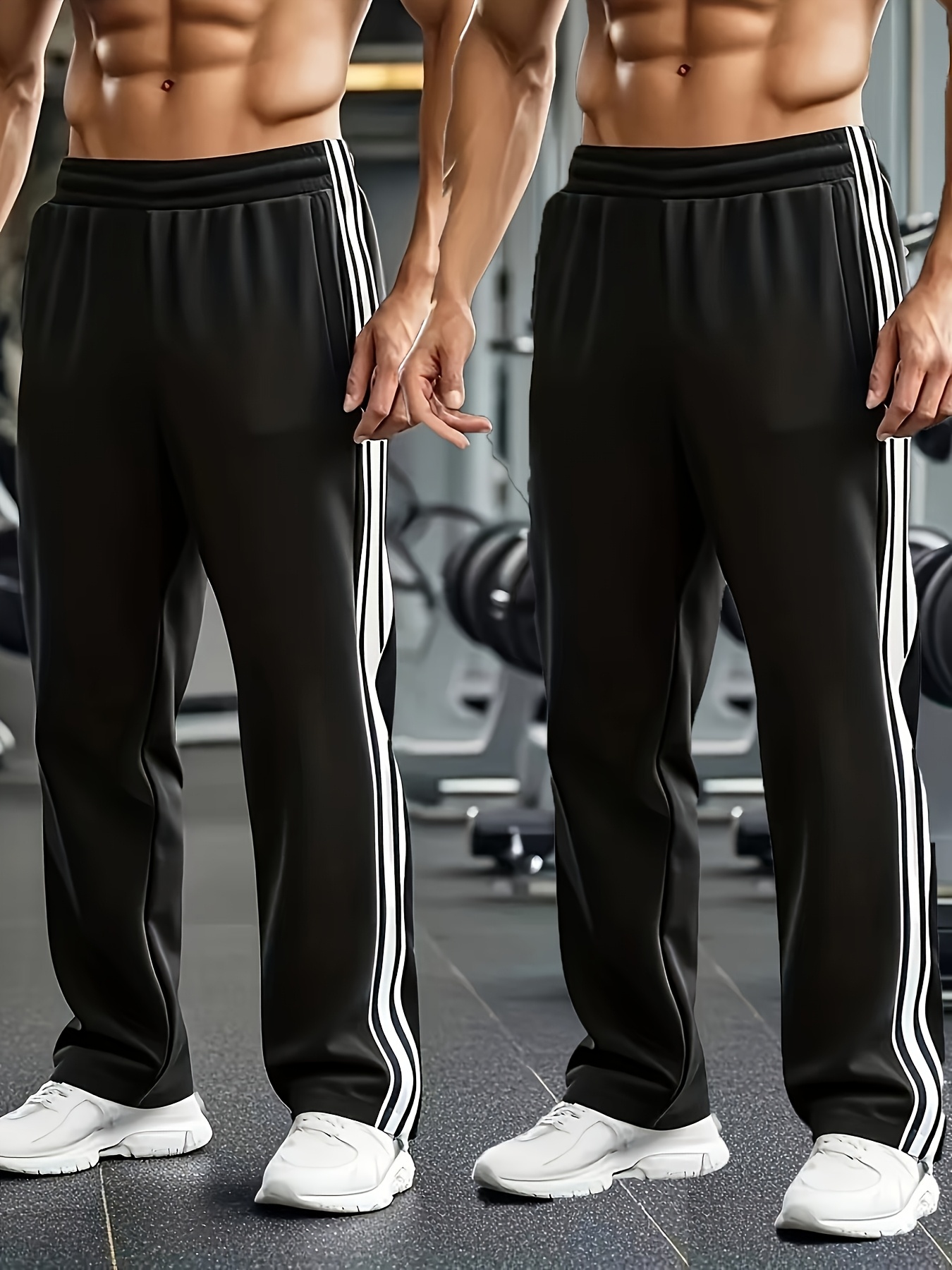 2pcs Men's Athletic Pants, Outdoor Casual, Suitable for Exercise, Versatile Men's Gift