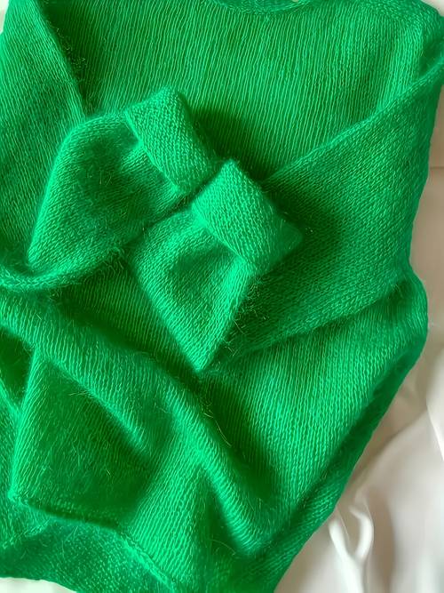 DJ0714003 Autumn-Winter Green Round Neck Pullover Sweater Retro Fresh Spring Casual Top