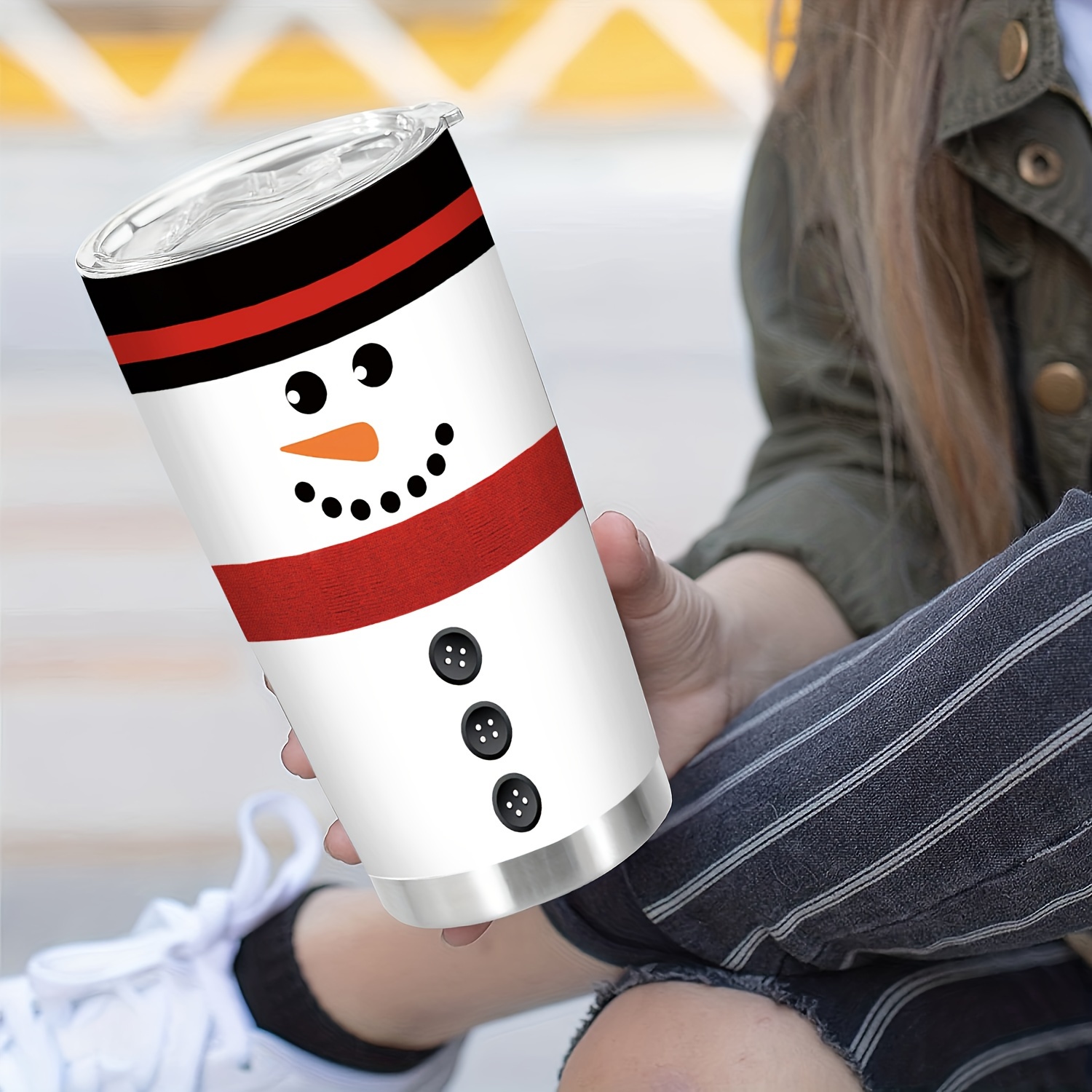 

20oz Stainless Steel Christmas , Double Wall Vacuum Insulated Travel Mug With Funny Print - Ideal Christmas Gift , Relatives, , Tray