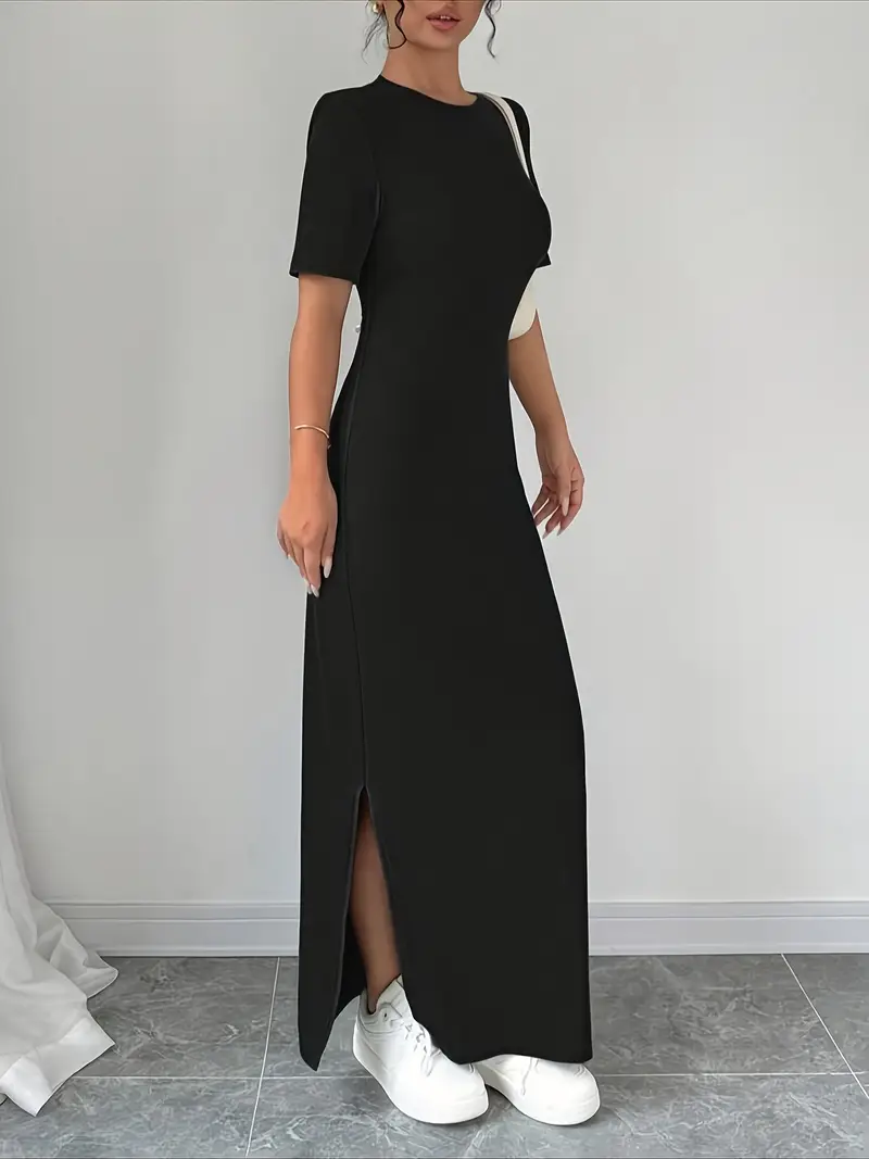womens short sleeve slit dress short short sleeve round neck - Temu Mauritius womens short sleeve slit dress short short sleeve round neck - Temu Mauritius