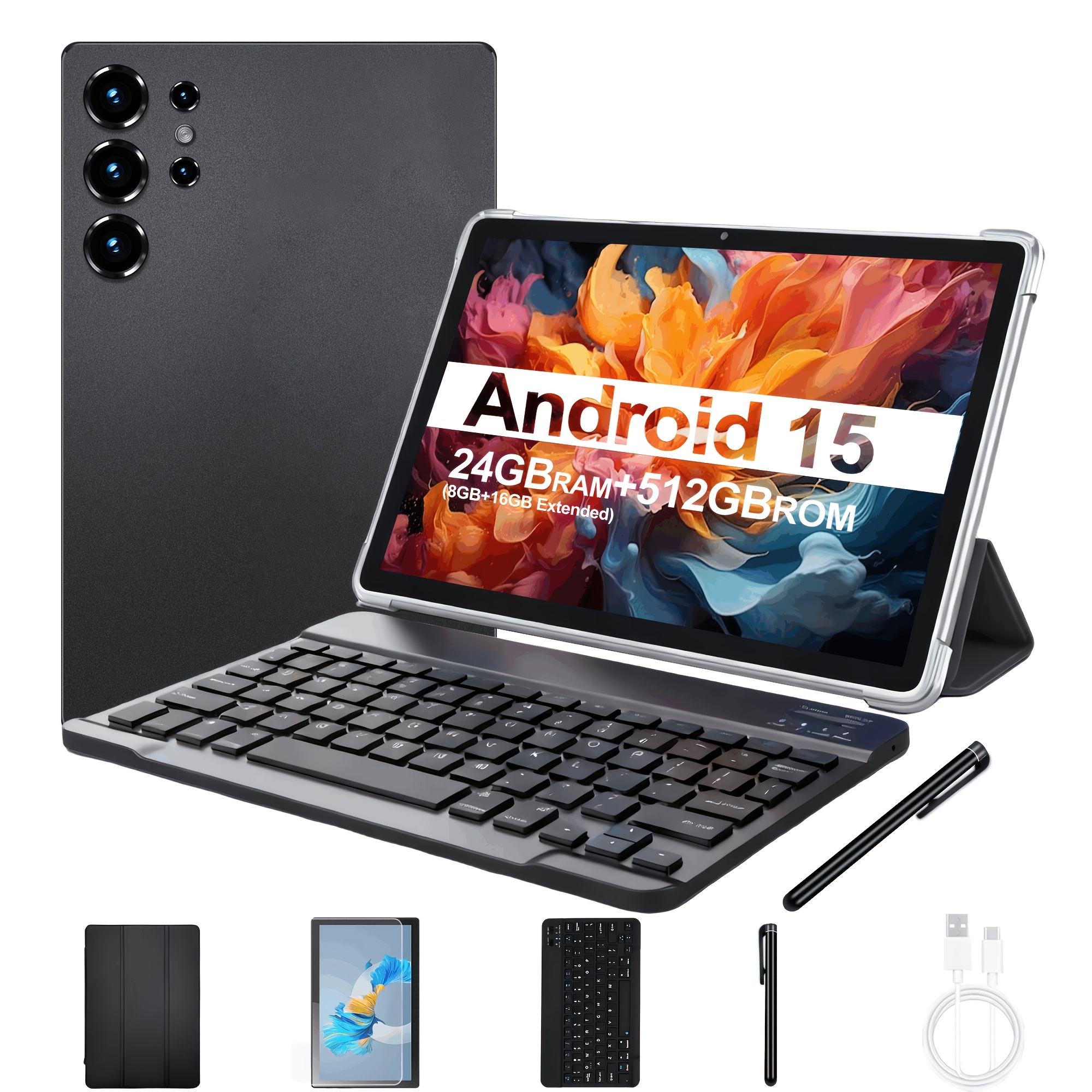 15, 10.1-inch Tablet + 5g Dual Standby, Wifi 6 + 24gb 512gb Rom + 6000mah Battery + Usb-c Fast Charging + Ips Hd Screen + Dual Cameras + Entertainment And Drama, + Daily Commuting, Outdoor Leisure