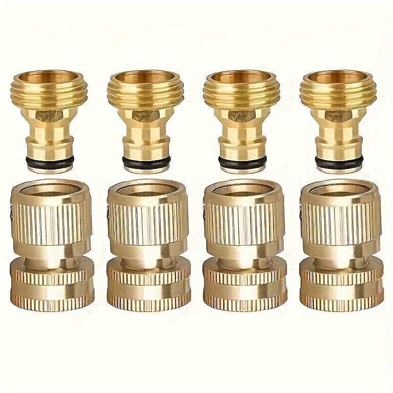 

Brass Hose Quick Connect Garden Faucet Attachment Set - 2-pack, Leak-proof, Easy Install, Durable & Weatherproof, 3/4" Ght Us Standard, No Electricity Required