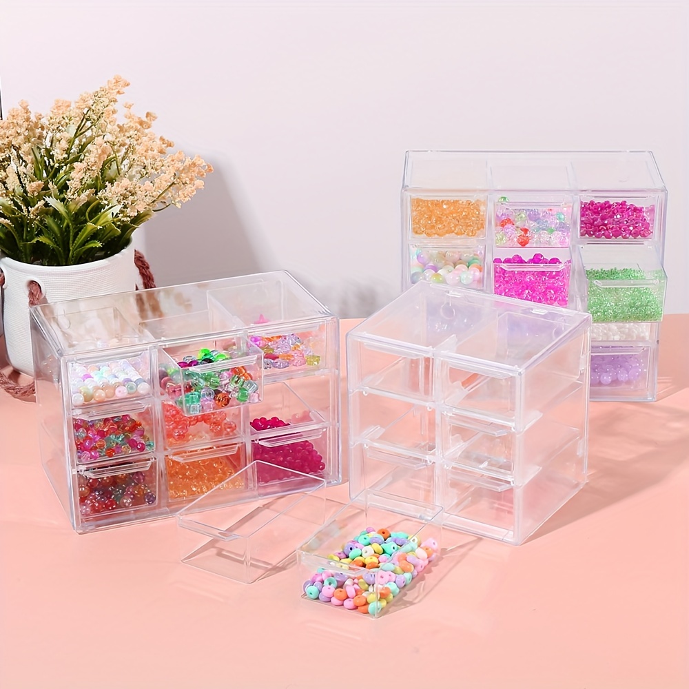 

Acrylic Desk Makeup Organizer Plastic Drawers Organizer Stackable Storage Solution For Makeup Dresser Bathroom Clear Plastic Craft And Bead Storage Cabinet