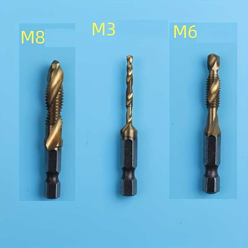 Combination Drill Set Of M3 M4 M5 M6 M8 M10 Drill Bits - Metric Thread Tap Tools For Screws, Tap Holes And Drilling