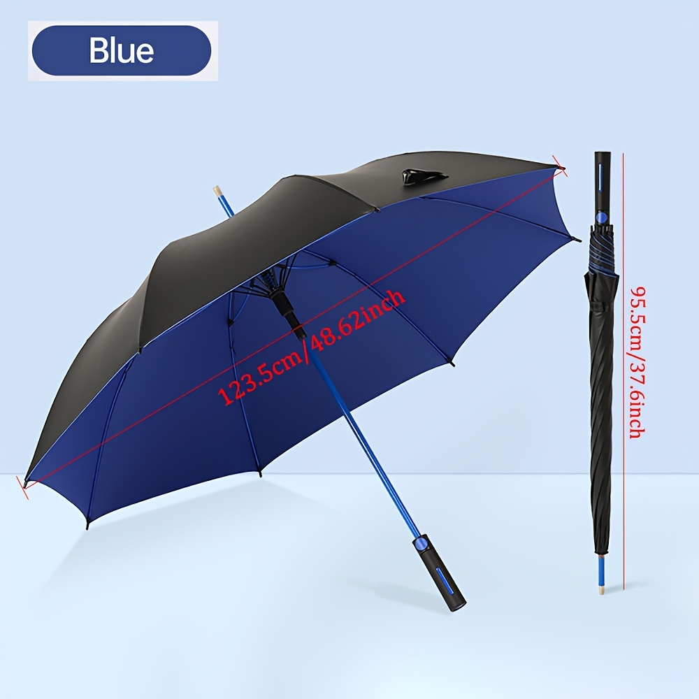 TEMU Golf Umbrella Automatic Long Handle Golf Umbrella Double Layer High Quality Umbrella Windproof And Sun Protection Golf Umbrella Fishing Umbrella