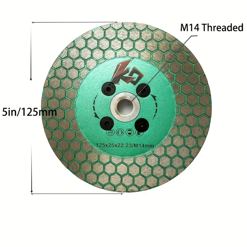 Image of Ko Diamond Porcelain Saw Tiles With M14 Flange For Cutting Porcelain Tiles Granite Marbles(4.5/5 Inch)