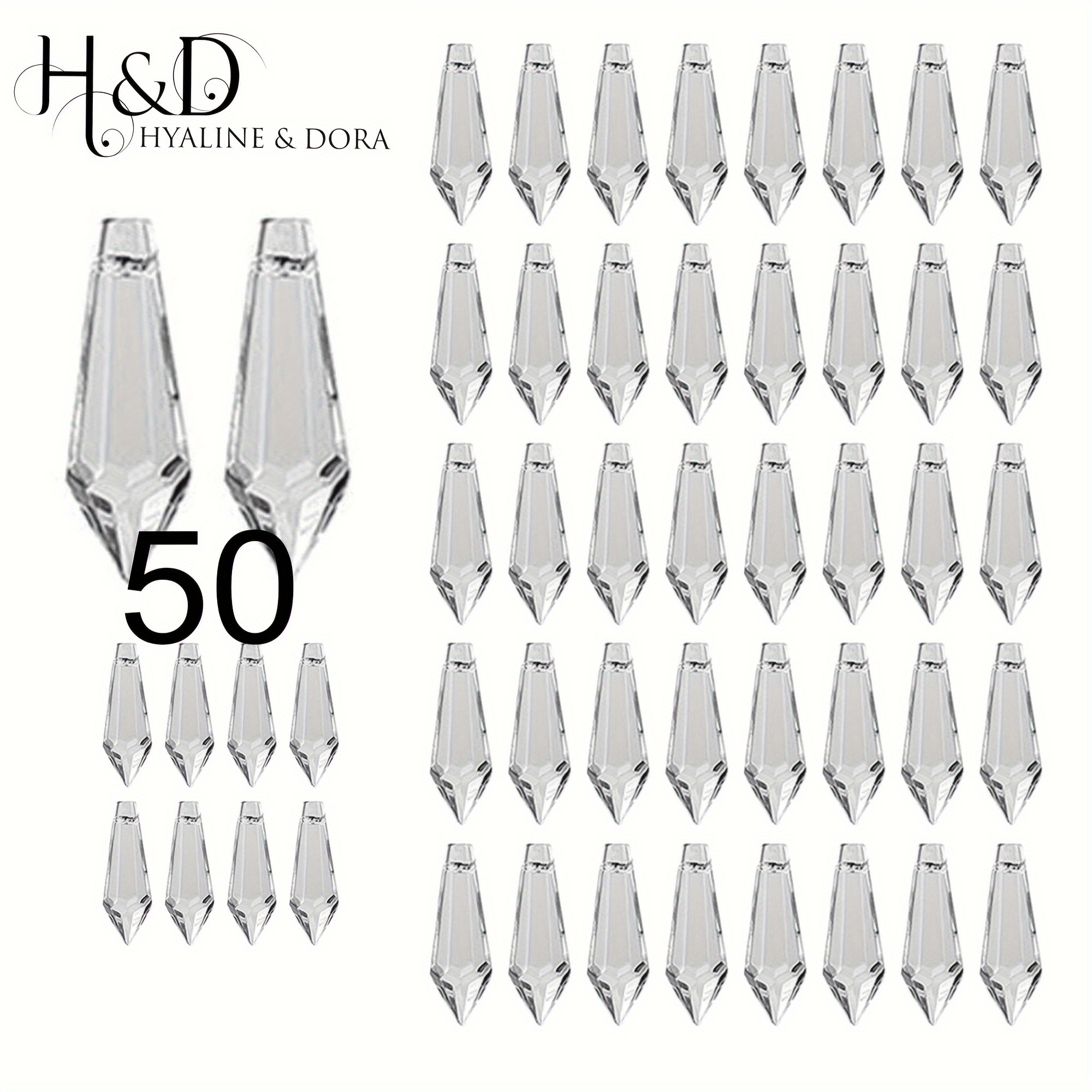 

H&d & 50pcs 38mm Pendant Curtain Diy (clear)