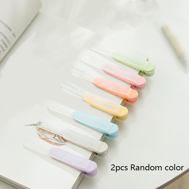 TEMU Reading Bookmark Clip, Silicone Blank Bookmark, Memory Transparent Tail Page Bookmark, Automatic Page Recording Reading (random Color)