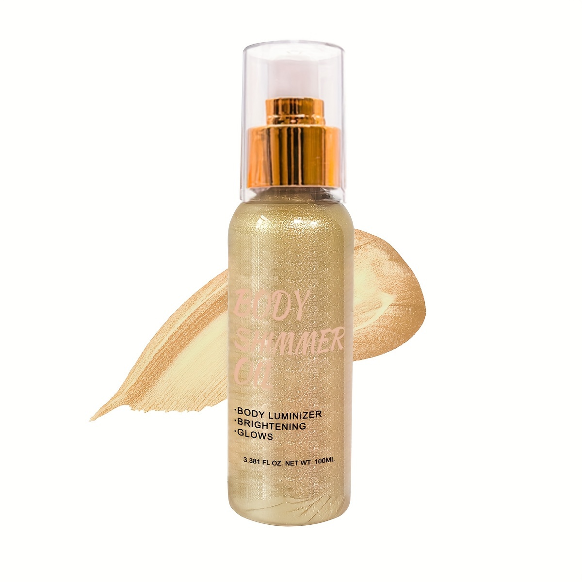 Shimmer Body Moisturizer, Unscented Body with Glitter Rose Golden  Highlighter Liquid Tan Enhancer for Face