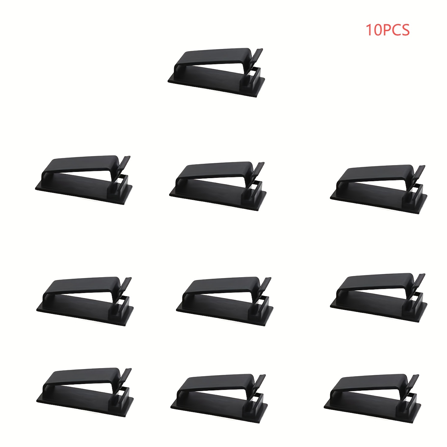 E-shop 10/ Stück Selbstklebende Kabelmanagement-Clips | Kabelhalter für TV, PC, Ethernet-Kabel unter dem Schreibtisch, Home Office (Schwarz)