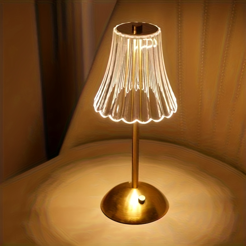 TEMU 1pc Of Nordic Led Retro Metal Table Lamp, Simple Bedroom Bedside Warm Atmosphere, Usb Charging Night Light, Bedroom Bed Light, Bedside Table