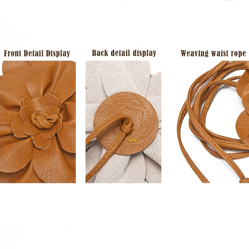 Vintage Floral Waist Chain Belt Women\'s PU Leather Flower Waistband Rope Tie s-l400.jpg main image 4