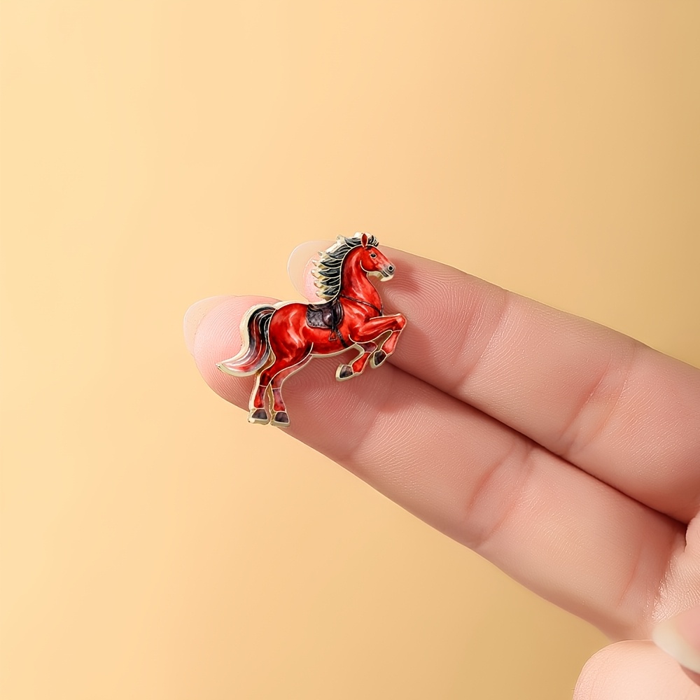 TEMU Spille smaltate Cavalcata del Cavallo, tutte in una posa di che uno stile ed elegante, spille da per appassionati di o per chi apprezza aggiunte