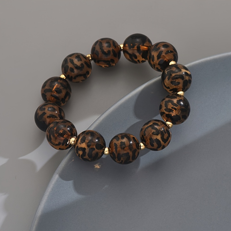 Individual Woven Beaded Leopard Print Women