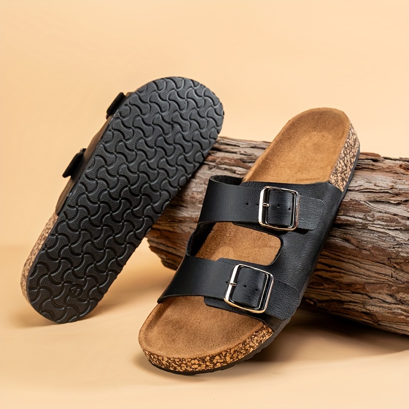 mens adjustable open toe breathable slippers comfy non slip durable casual shoes for mens outdoor activities details 0