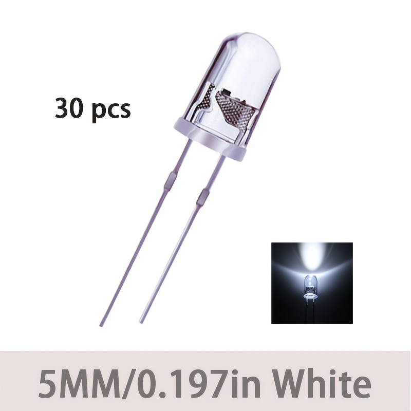 30/50pcs 5mm F5 Round Leds - Blue/white/red/yellow/, Circuit Design | Diy Electronics | Diy Projects