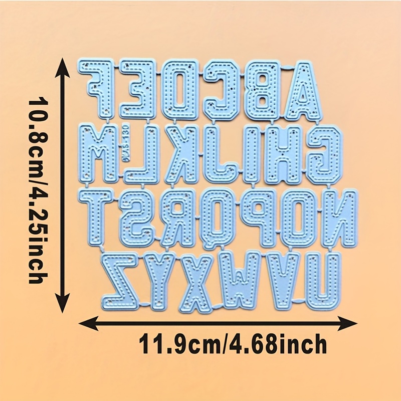 E-shop 1 einzigartige Metall-Schneidform mit 26 englischen Buchstaben, Blumen-Schneideform für Geburtstage, Hochzeiten, Valentinstagsgeschenke,