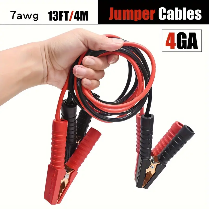 2 Unidades * 2m 7AWG/6.5 Pies Cables De Arranque Pesados Para Batería De  Automóvil, Cables De Refuerzo Positivo Y Negativo Para Arranque