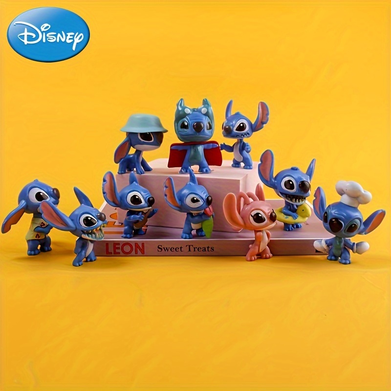 

10pcs, Disney Handcrafted Stitch - Film-inspired Model Dolls: Versatile Pvc Decor For Parties, Gifts, Or Car Decorations