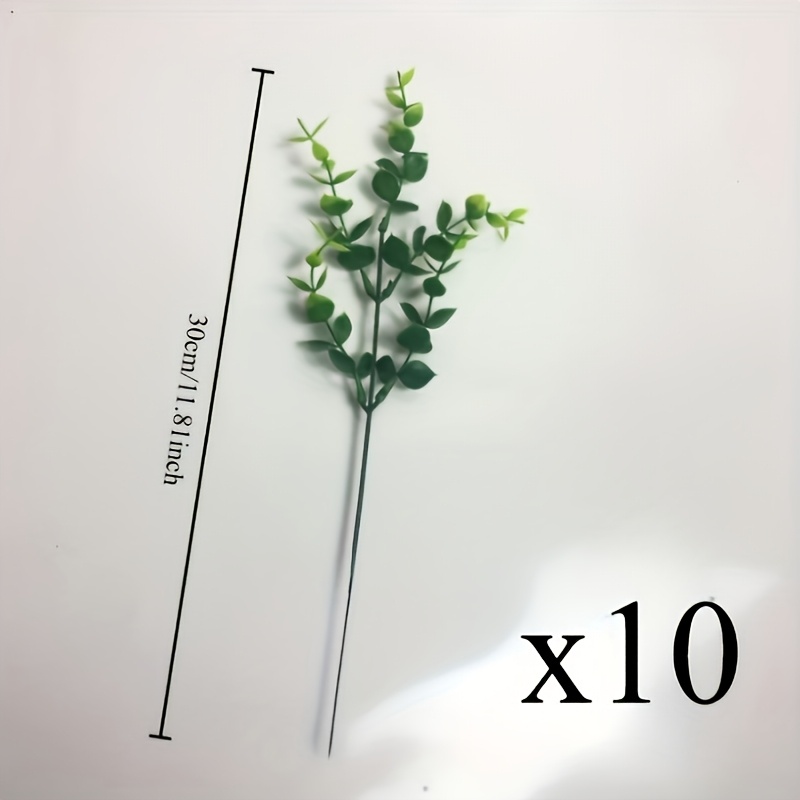 Image of 10pcs Outdoor Simulation , Boxwood Shrubs Artificial Eucalyptus Suitable For Farmhouse Gardens Indoor Outdoor Family Wedding Decoration