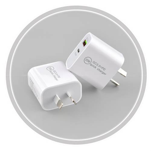1pc dual port 20w pd 18w qc fast charging adapter usb type c 110v 220v ac power plug compatible with iphone 11 12 13 14 15 samsung galaxy google pixel