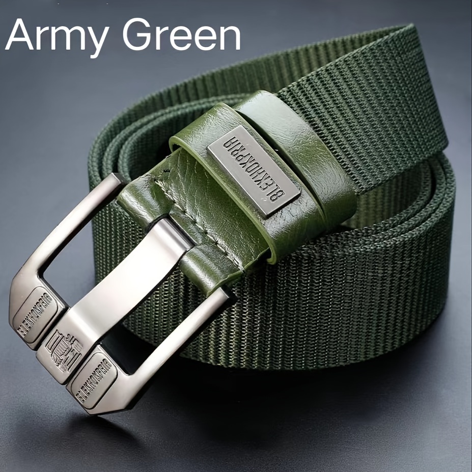 Adjustable Nylon Belt with Square Buckle for Men