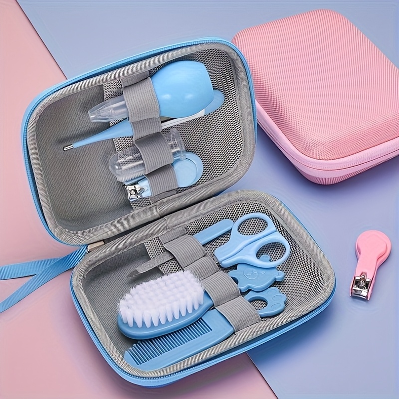 9pcs Healthcare Kit with Portable Case- Comprehensive Health & Grooming Set with Feeding Dropper,Nose Cleaner, Nail Clippers, Comb, Brushes & More, Perfect for Shower & Holiday Gifts, Accessories, Ideal for Daily Personal Care