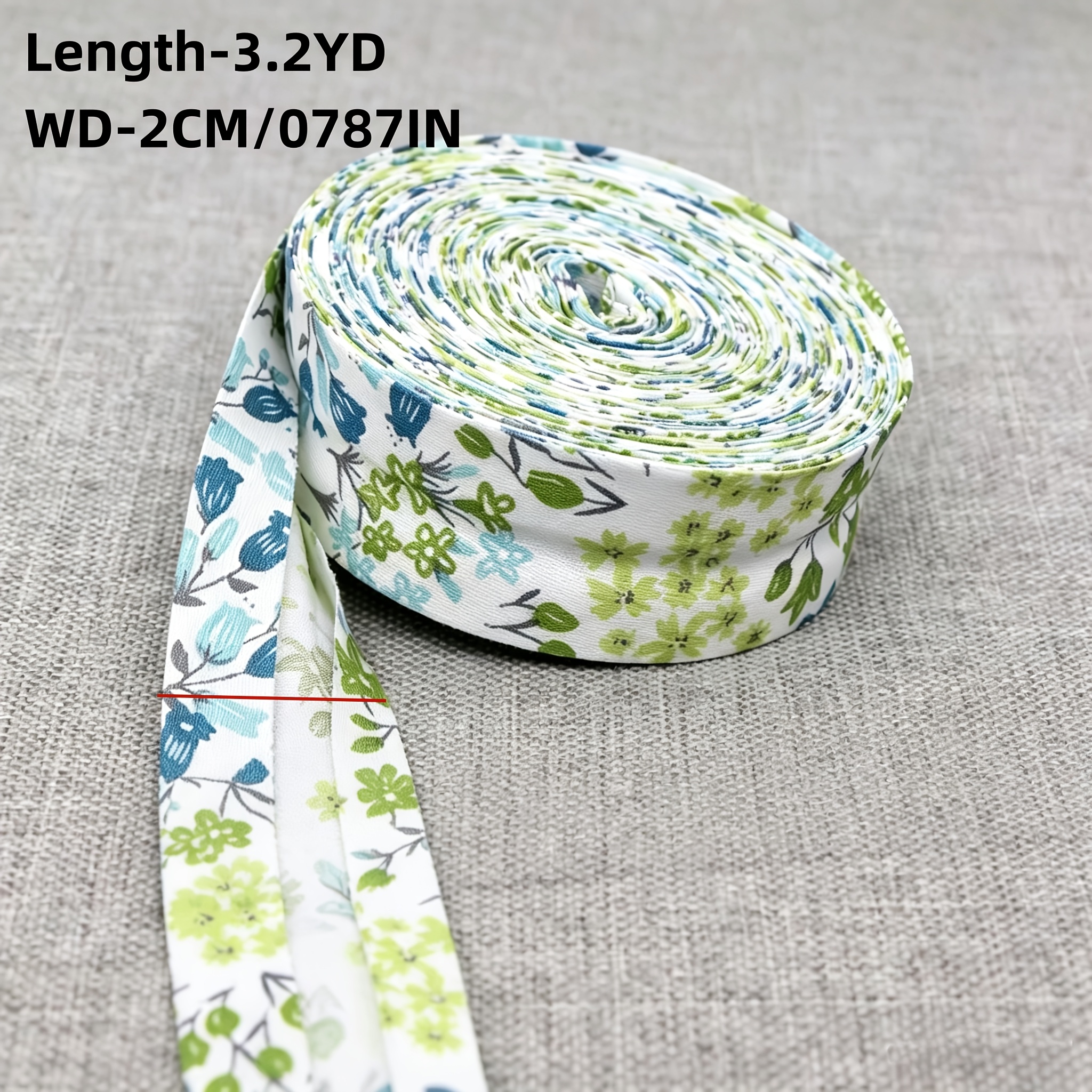 TEMU 3./roll Printed Bias Binding Tape, 0.787 Inches Wide - Pre- Design, Suitable For Sewing, Quilting And Crafts | For Binding, Hemming, Handmade