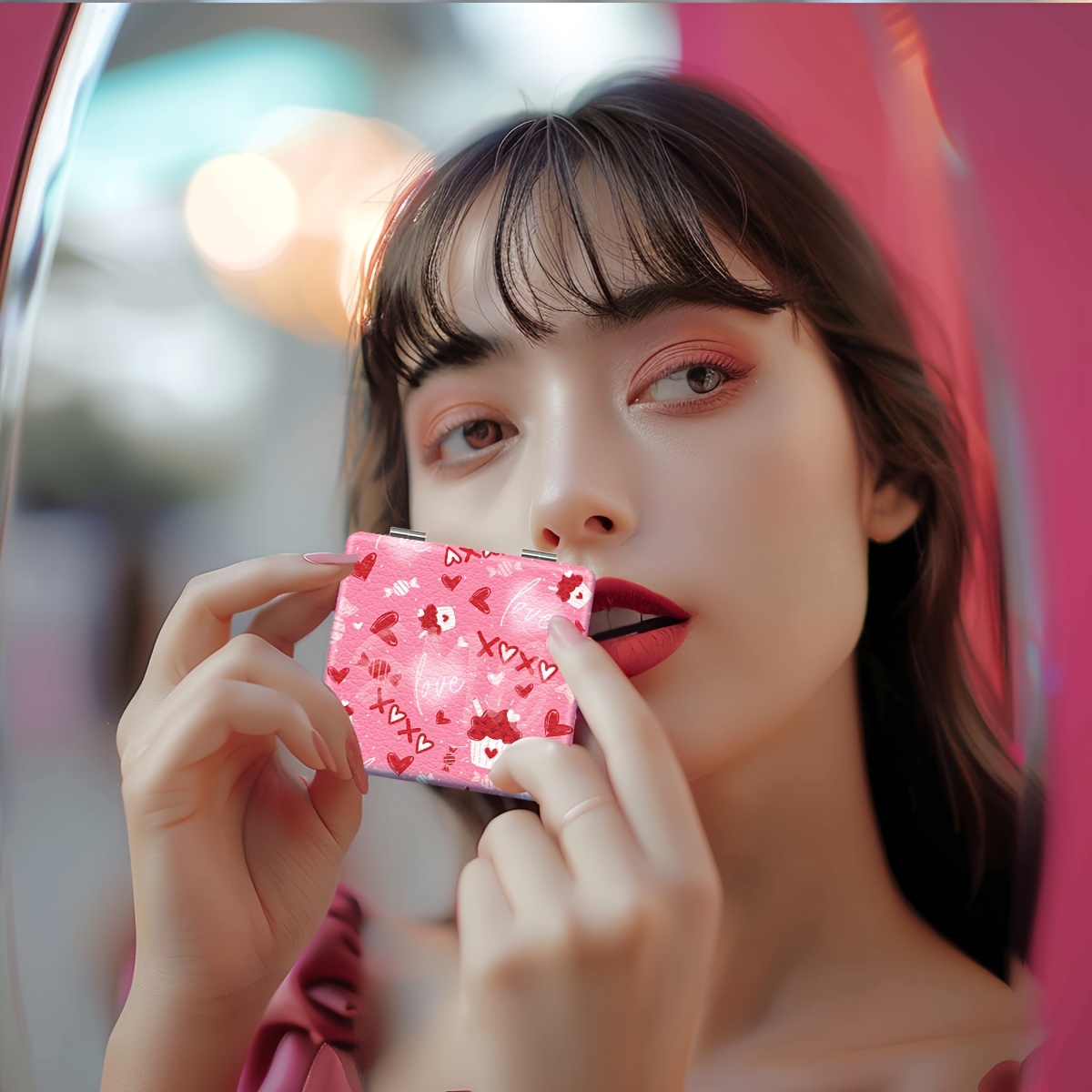 y2 themed compact folding makeup portable no Temu Ireland