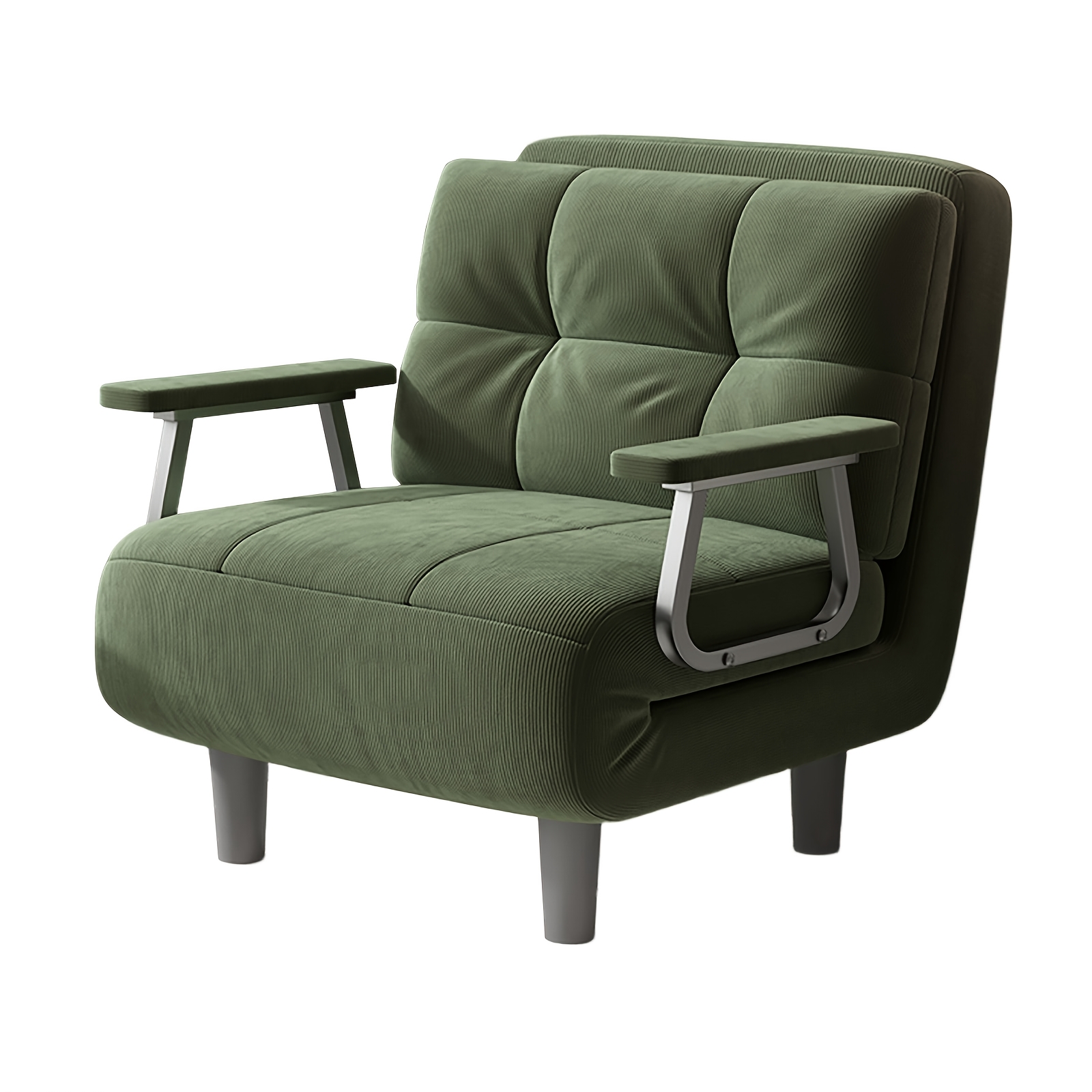 3-in-1 Convertible Folding Sofa Chair, Corduroy Single Sofa Bed With Adjustable Backrest, Multi-functional Sleeper Chair For Living Room Bedroom Apartment