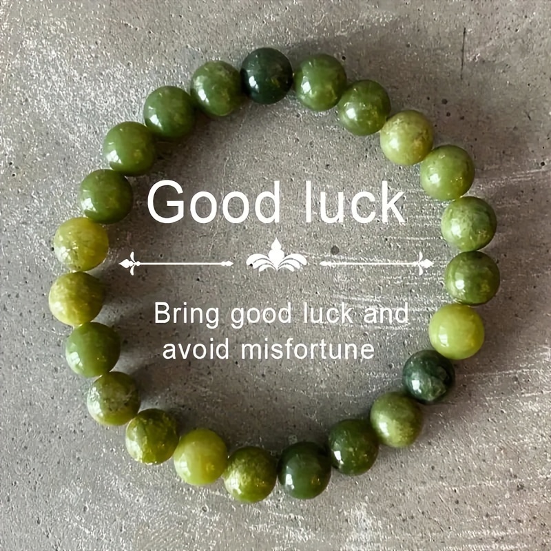 

Unisex Natural Stone Beaded Bracelet - Fashionable Good Luck Charm, Daily & Holiday Wear, Gender-neutral Gift For Gratitude