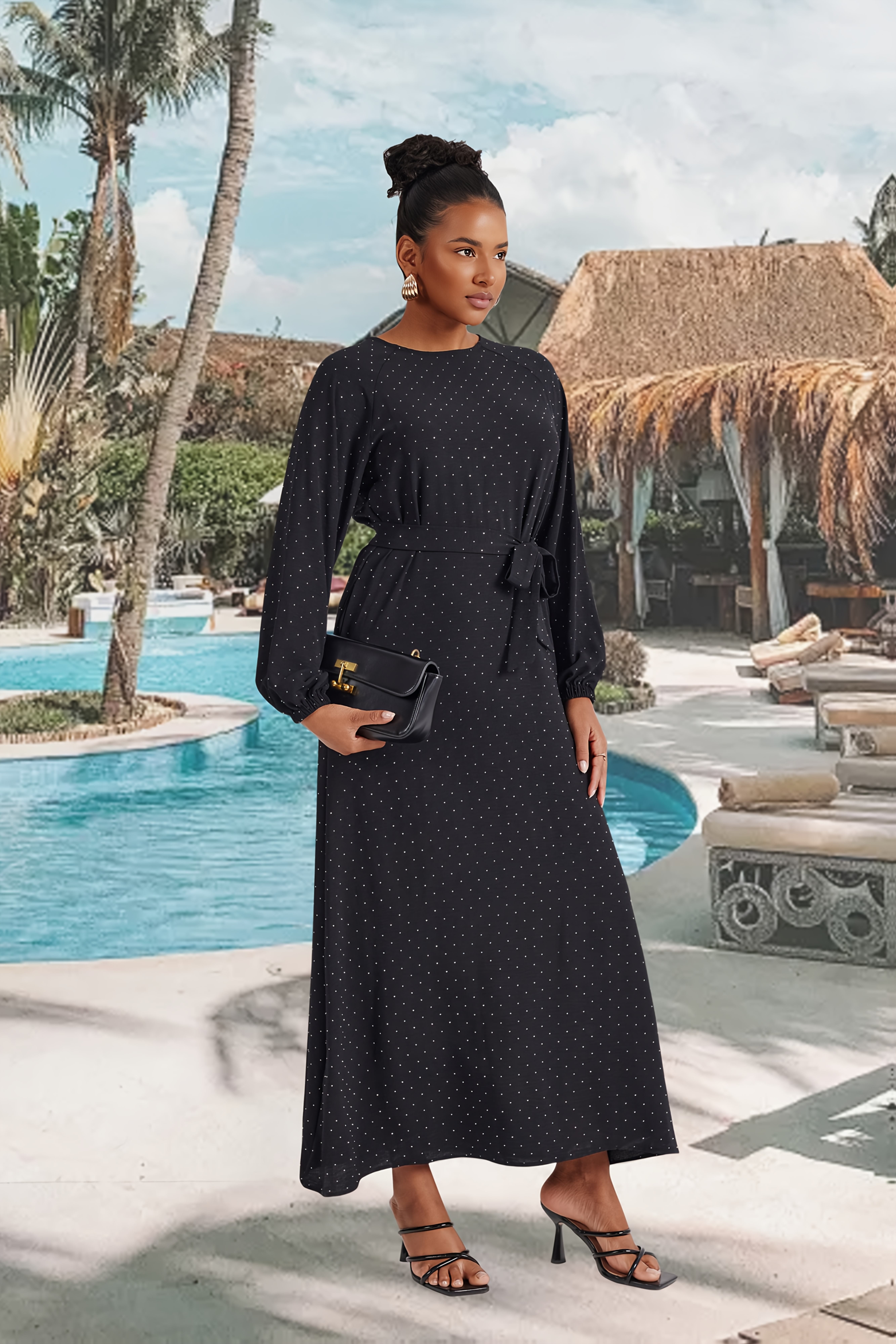 casual winter mini dress Plaid Christmas for Women The integrated ribbed sleeves In Detail: From Resort lost boys Color:Somers Shell Cream
