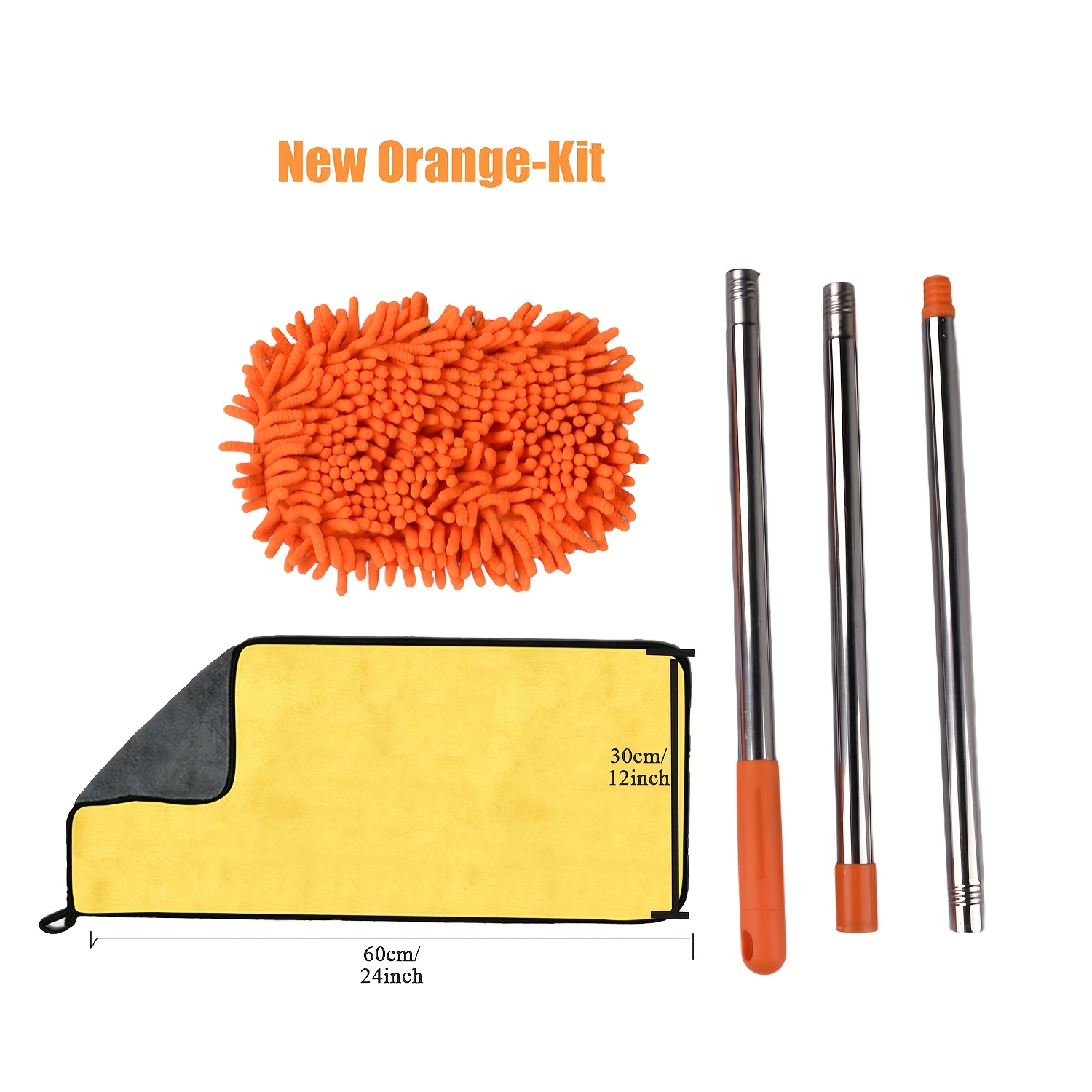 orange 1pc brush 1pc head orange 2pcs 1pc brush 2pcs head blue 2pcs 1pc brush 2pcs head orange kit 1pc brush 1pc towel 47 5inch microfiber car wash brush mop set chenille microfiber sponge duster long 2in 1 for cleaning cars Product details 7