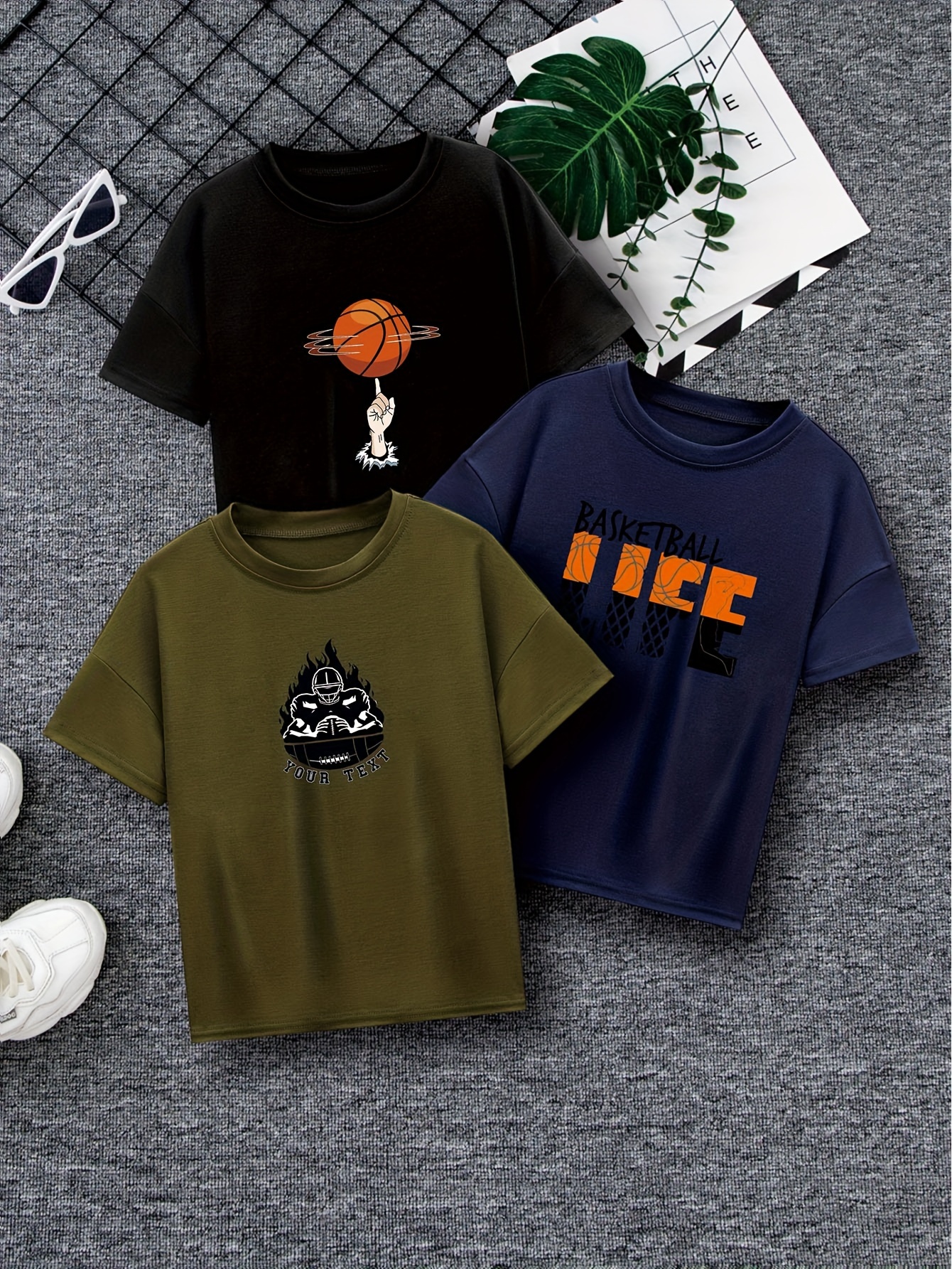 ensemble t shirts décontractés à motif basket ball Temu Switzerland