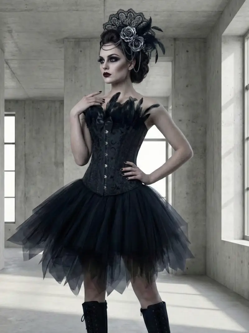 dark gothic style jacquard corset top tulle tutu skirt - Temu Bahrain dark gothic style jacquard corset top tulle tutu skirt - Temu Bahrain