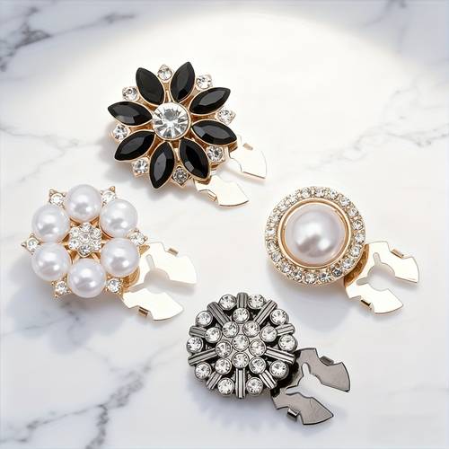 4pcs womens elegant imitation pearl button set a of detachable suitable for dress suit shirt luxurious fashion gift
